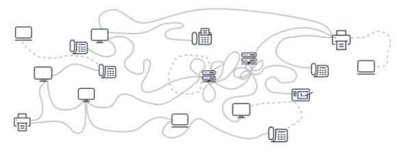 Chaotisches IT-Netzwerk in Duisburg vor IT-Service Optimierung