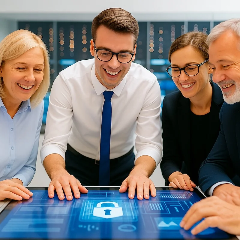 IT-Security Team bei der Analyse von Sicherheitssystemen