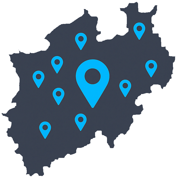 NRW Karte - Unsere Kunden lokal